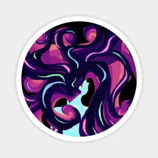 Person with flowy hair spirals Magnet